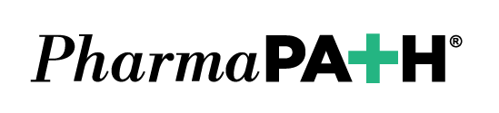 PharmaPATH logo with Pharma in black italic text, PATH in bold black text, and the A replaced by a green medical cross symbol.